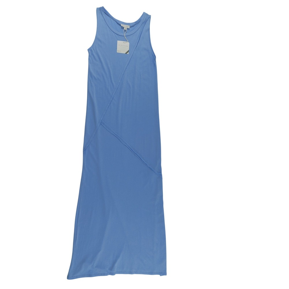 See You Monday Blue Asymmetrical Seam Sleeveless Maxi Dress Size M